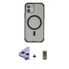 MARSİLYAN™- iPhone 11 Kılıf Eksen Klasik Koleksiyonu - Siyah Joko Magic 5D Hayalet Cam + Raze Metal Kamera Lens - MR