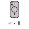 MARSİLYAN™- iPhone 11 Kılıf Eksen Klasik Koleksiyonu - Siyah Joko Magic 5D Hayalet Cam + Renkli Kamera Lens Koruma Cam - PE