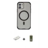 MARSİLYAN™- iPhone 11 Kılıf Eksen Klasik Koleksiyonu - Siyah Joko Magic 5D Hayalet Cam + Renkli Kamera Lens Koruma Cam - PE