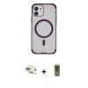 MARSİLYAN™- iPhone 11 Kılıf Eksen Klasik Koleksiyonu - Siyah Joko Magic 5D Hayalet Cam + Pers Alüminyum Kamera Lens - GD