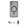 MARSİLYAN™- iPhone 11 Kılıf Eksen Klasik Koleksiyonu - Siyah Joko Magic 5D Hayalet Cam + Pers Alüminyum Kamera Lens - LT