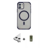 MARSİLYAN™- iPhone 11 Kılıf Eksen Klasik Koleksiyonu - Siyah Joko Magic 5D Hayalet Cam + Raze Metal Kamera Lens - GS