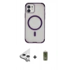 MARSİLYAN™- iPhone 11 Kılıf Eksen Klasik Koleksiyonu - Siyah Joko Magic 5D Hayalet Cam + Raze Metal Kamera Lens - GS