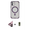 MARSİLYAN™- iPhone 11 Kılıf Eksen Klasik Koleksiyonu - Siyah Joko Magic 5D Hayalet Cam + Raze Metal Kamera Lens - SH