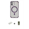 MARSİLYAN™- iPhone 11 Kılıf Eksen Klasik Koleksiyonu - Siyah Joko Magic 5D Hayalet Cam + Renkli Kamera Lens Koruma Cam - SI