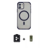 MARSİLYAN™- iPhone 11 Kılıf Eksen Klasik Koleksiyonu - Siyah Joko Magic 5D Hayalet Cam + PVD Metal Kamera Lens - SH