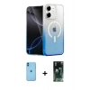 MARSİLYAN™- iPhone 11 Kılıf Eksen Minimal Özel Seri - Şeffaf 360 Full Body Arka Koruyucu + Neon Fosforlu Kamera Lens - MI
