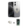 MARSİLYAN™- iPhone 11 Kılıf Eksen Minimal Özel Seri - Şeffaf 360 Full Body Arka Koruyucu + Pers Alüminyum Kamera Lens - GD