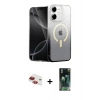 MARSİLYAN™- iPhone 11 Kılıf Eksen Minimal Özel Seri - Şeffaf 360 Full Body Arka Koruyucu + Pers Alüminyum Kamera Lens - KI