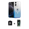 MARSİLYAN™- iPhone 11 Kılıf Eksen Minimal Özel Seri - Şeffaf 360 Full Body Arka Koruyucu + PVD Metal Kamera Lens - TU