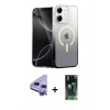 MARSİLYAN™- iPhone 11 Kılıf Eksen Minimal Özel Seri - Şeffaf 360 Full Body Arka Koruyucu + Raze Metal Kamera Lens - MR