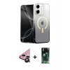 MARSİLYAN™- iPhone 11 Kılıf Eksen Minimal Özel Seri - Şeffaf 360 Full Body Arka Koruyucu + Raze Metal Kamera Lens - SH