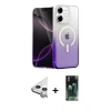 MARSİLYAN™- iPhone 11 Kılıf Eksen Minimal Özel Seri - Şeffaf 360 Full Body Arka Koruyucu + Raze Metal Kamera Lens - GS