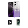 MARSİLYAN™- iPhone 11 Kılıf Eksen Minimal Özel Seri - Şeffaf 360 Full Body Arka Koruyucu + PVD Metal Kamera Lens - TU