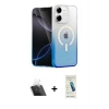 MARSİLYAN™- iPhone 11 Kılıf Eksen Minimal Özel Seri - Şeffaf Pasifik Cam Ekran Koruyucu + Kamera Lens Koruma Cam - SF