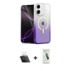 MARSİLYAN™- iPhone 11 Kılıf Eksen Minimal Özel Seri - Şeffaf Pasifik Cam Ekran Koruyucu + Kamera Lens Koruma Cam - SF