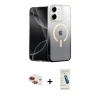 MARSİLYAN™- iPhone 11 Kılıf Eksen Minimal Özel Seri - Şeffaf Pasifik Cam Ekran Koruyucu + Pers Alüminyum Kamera Lens - KI