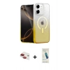 MARSİLYAN™- iPhone 11 Kılıf Eksen Minimal Özel Seri - Şeffaf Pasifik Cam Ekran Koruyucu + Pers Alüminyum Kamera Lens - KI