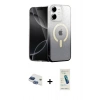 MARSİLYAN™- iPhone 11 Kılıf Eksen Minimal Özel Seri - Şeffaf Pasifik Cam Ekran Koruyucu + Pers Alüminyum Kamera Lens - LT