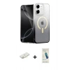 MARSİLYAN™- iPhone 11 Kılıf Eksen Minimal Özel Seri - Şeffaf Pasifik Cam Ekran Koruyucu + Renkli Kamera Lens Koruma Cam - SI