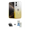 MARSİLYAN™- iPhone 11 Kılıf Eksen Minimal Özel Seri - Şeffaf Royal Nano Ekran Koruyucu + Kamera Lens Koruma Cam - SF