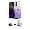 MARSİLYAN™- iPhone 11 Kılıf Eksen Minimal Özel Seri - Şeffaf Royal Nano Ekran Koruyucu + Kamera Lens Koruma Cam - SF