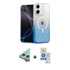 MARSİLYAN™- iPhone 11 Kılıf Eksen Minimal Özel Seri - Şeffaf Royal Nano Ekran Koruyucu + Kırmızı Raze Metal Kamera Lens