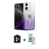 MARSİLYAN™- iPhone 11 Kılıf Eksen Minimal Özel Seri - Şeffaf Royal Nano Ekran Koruyucu + PVD Metal Kamera Lens - SH