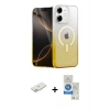 MARSİLYAN™- iPhone 11 Kılıf Eksen Minimal Özel Seri - Şeffaf Royal Nano Ekran Koruyucu + Renkli Kamera Lens Koruma Cam - PE