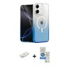 MARSİLYAN™- iPhone 11 Kılıf Eksen Minimal Özel Seri - Şeffaf Royal Nano Ekran Koruyucu + Renkli Kamera Lens Koruma Cam - SI