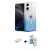 MARSİLYAN™- iPhone 11 Kılıf Eksen Minimal Özel Seri - Şeffaf Royal Nano Ekran Koruyucu + Renkli Kamera Lens Koruma Cam - YL
