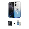 MARSİLYAN™- iPhone 11 Kılıf Eksen Minimal Özel Seri - Şeffaf Royal Nano Ekran Koruyucu + PVD Metal Kamera Lens - SH