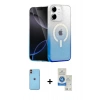 MARSİLYAN™- iPhone 11 Kılıf Eksen Minimal Özel Seri - Şeffaf Royal Nano Ekran Koruyucu + Neon Fosforlu Kamera Lens - TU