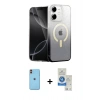 MARSİLYAN™- iPhone 11 Kılıf Eksen Minimal Özel Seri - Şeffaf Royal Nano Ekran Koruyucu + Neon Fosforlu Kamera Lens - TU