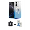 MARSİLYAN™- iPhone 11 Kılıf Eksen Minimal Özel Seri - Şeffaf Royal Nano Ekran Koruyucu + PVD Metal Kamera Lens - YL