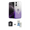 MARSİLYAN™- iPhone 11 Kılıf Eksen Minimal Özel Seri - Şeffaf Royal Nano Ekran Koruyucu + PVD Metal Kamera Lens - YL