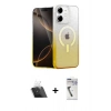 MARSİLYAN™- iPhone 11 Kılıf Eksen Minimal Özel Seri - Şeffaf Uv Polymer Nano Ekran Koruyucu + Kamera Lens Koruma Cam - SF