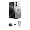 MARSİLYAN™- iPhone 11 Kılıf Eksen Minimal Özel Seri - Şeffaf Uv Polymer Nano Ekran Koruyucu + Kamera Lens Koruma Cam - SF