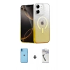 MARSİLYAN™- iPhone 11 Kılıf Eksen Minimal Özel Seri - Şeffaf Uv Polymer Nano Ekran Koruyucu + Neon Fosforlu Kamera Lens - MI