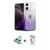 MARSİLYAN™- iPhone 11 Kılıf Eksen Minimal Özel Seri - Şeffaf Uv Polymer Nano Ekran Koruyucu + Mavi Raze Metal Kamera Lens