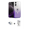 MARSİLYAN™- iPhone 11 Kılıf Eksen Minimal Özel Seri - Şeffaf Uv Polymer Nano Ekran Koruyucu + Pers Alüminyum Kamera Lens - LT