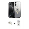 MARSİLYAN™- iPhone 11 Kılıf Eksen Minimal Özel Seri - Şeffaf Uv Polymer Nano Ekran Koruyucu + Pers Alüminyum Kamera Lens - GD