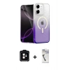 MARSİLYAN™- iPhone 11 Kılıf Eksen Minimal Özel Seri - Şeffaf Uv Polymer Nano Ekran Koruyucu + PVD Metal Kamera Lens - TU