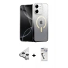MARSİLYAN™- iPhone 11 Kılıf Eksen Minimal Özel Seri - Şeffaf Uv Polymer Nano Ekran Koruyucu + Raze Metal Kamera Lens - GS