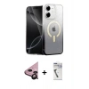 MARSİLYAN™- iPhone 11 Kılıf Eksen Minimal Özel Seri - Şeffaf Uv Polymer Nano Ekran Koruyucu + Raze Metal Kamera Lens - SH
