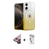 MARSİLYAN™- iPhone 11 Kılıf Eksen Minimal Özel Seri - Şeffaf Uv Polymer Nano Ekran Koruyucu + Raze Metal Kamera Lens - SH