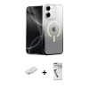 MARSİLYAN™- iPhone 11 Kılıf Eksen Minimal Özel Seri - Şeffaf Uv Polymer Nano Ekran Koruyucu + Renkli Kamera Lens Koruma Cam - SI
