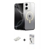 MARSİLYAN™- iPhone 11 Kılıf Eksen Minimal Özel Seri - Şeffaf Uv Polymer Nano Ekran Koruyucu + Renkli Kamera Lens Koruma Cam - YL