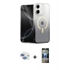 MARSİLYAN™- iPhone 11 Kılıf Eksen Minimal Özel Seri - Siyah 34D Hayalet Izgaralı Cam + Pers Alüminyum Kamera Lens - GI