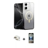 MARSİLYAN™- iPhone 11 Kılıf Eksen Minimal Özel Seri - Siyah 34D Hayalet Izgaralı Cam + Gold Pers Alüminyum Kamera Lens